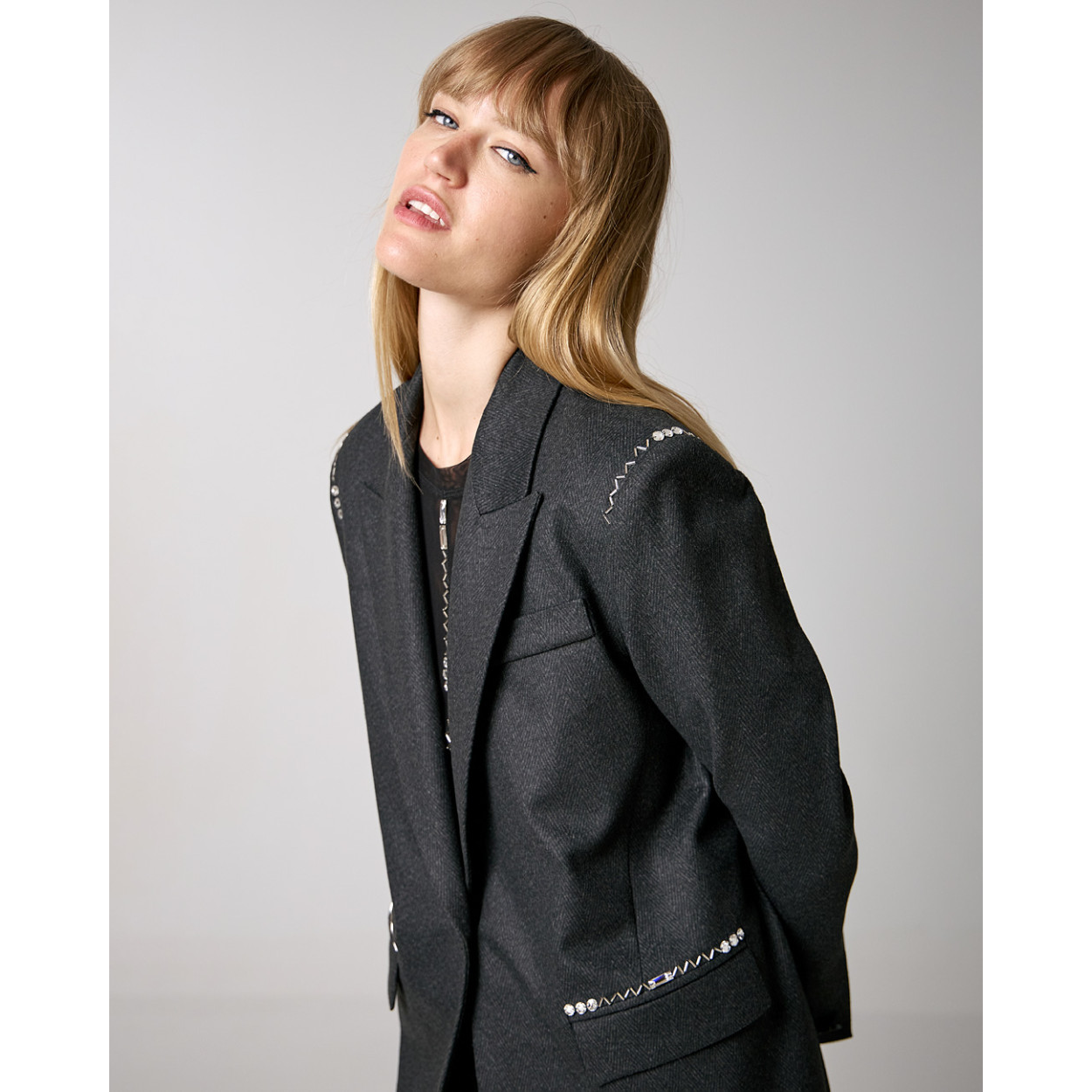 ACCESS Blazer spigato con strass - immagine 3