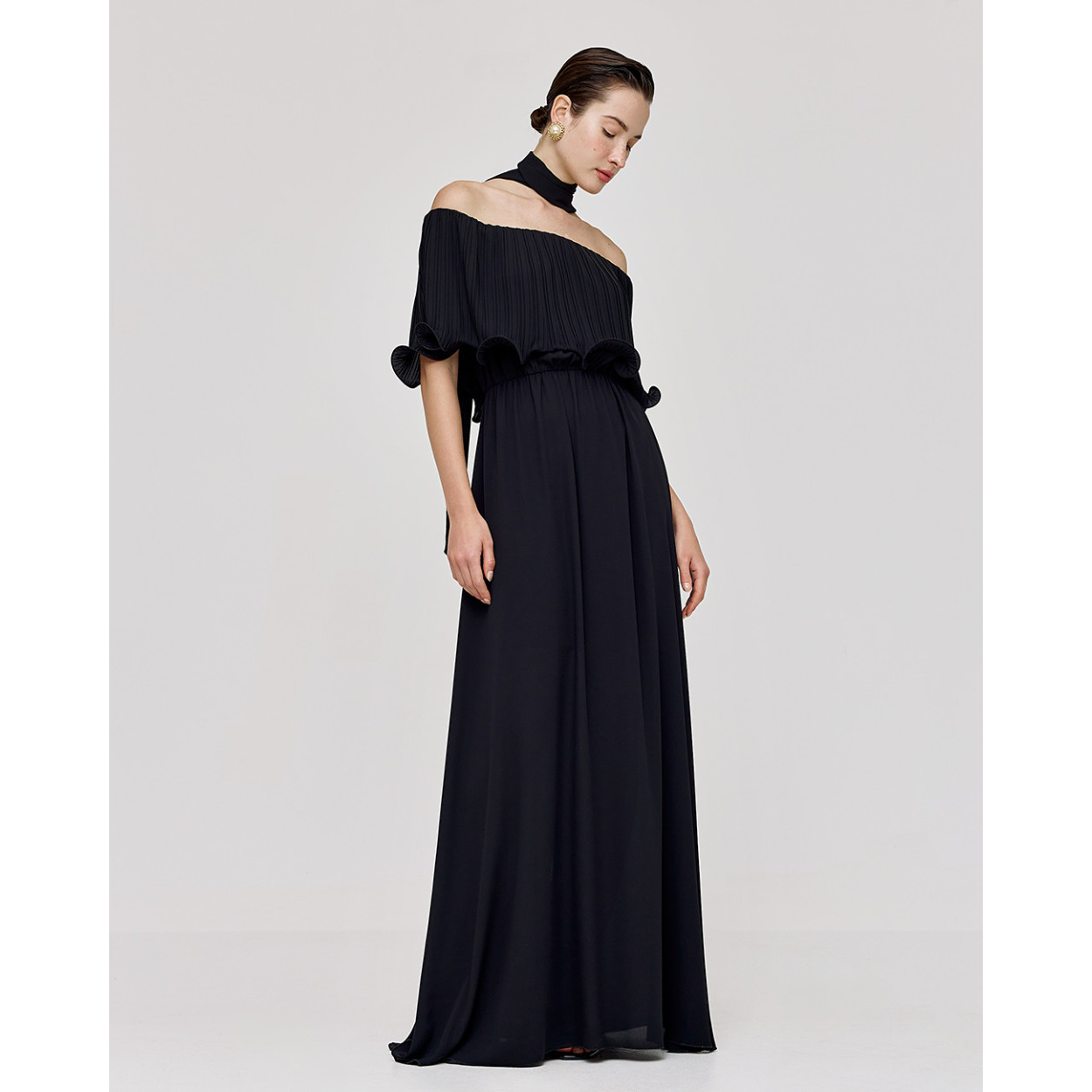 ACCESS abito black top plissé - immagine 3