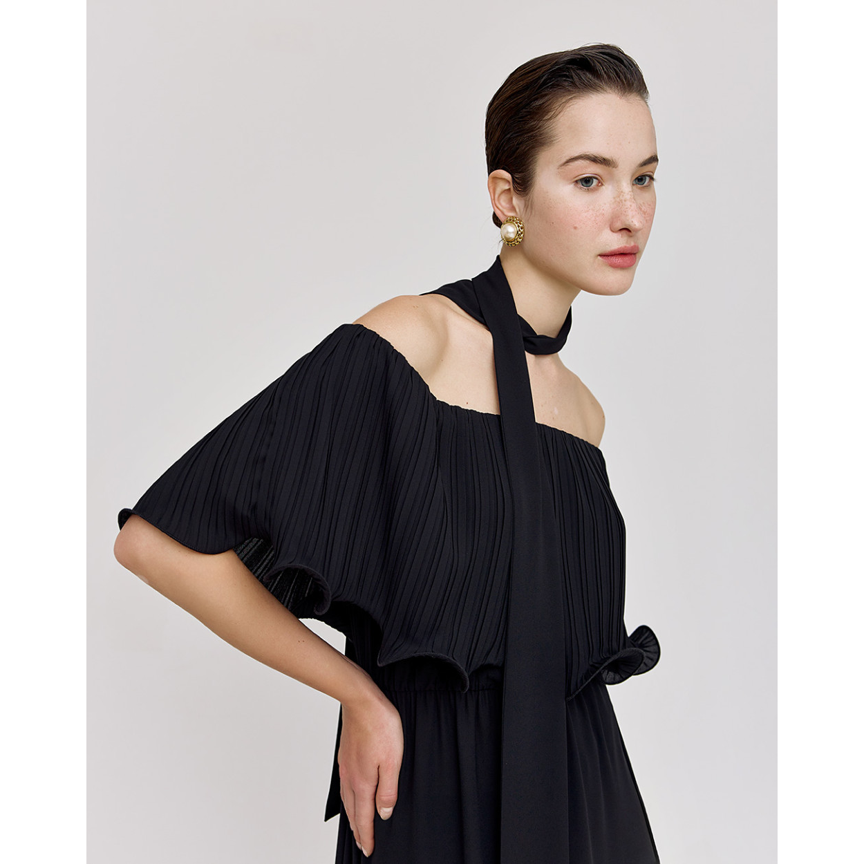 ACCESS abito black top plissé - immagine 5