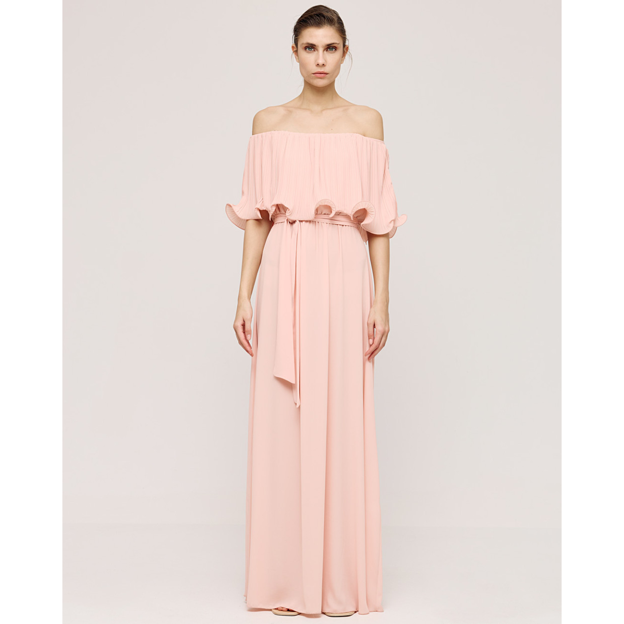 ACCESS abito peach top plissé - immagine 4