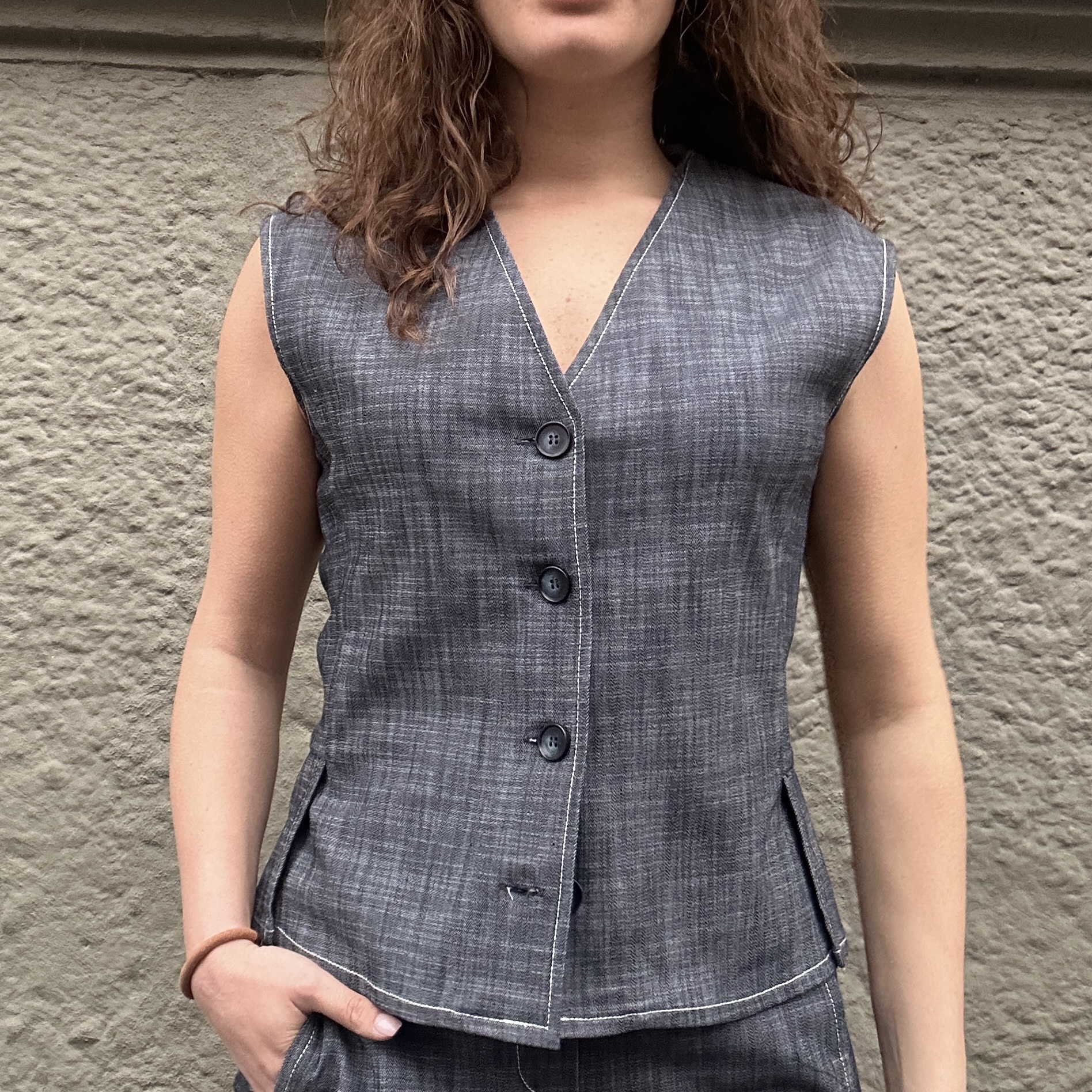 THIS IS IT Gilet blu denim - immagine 6
