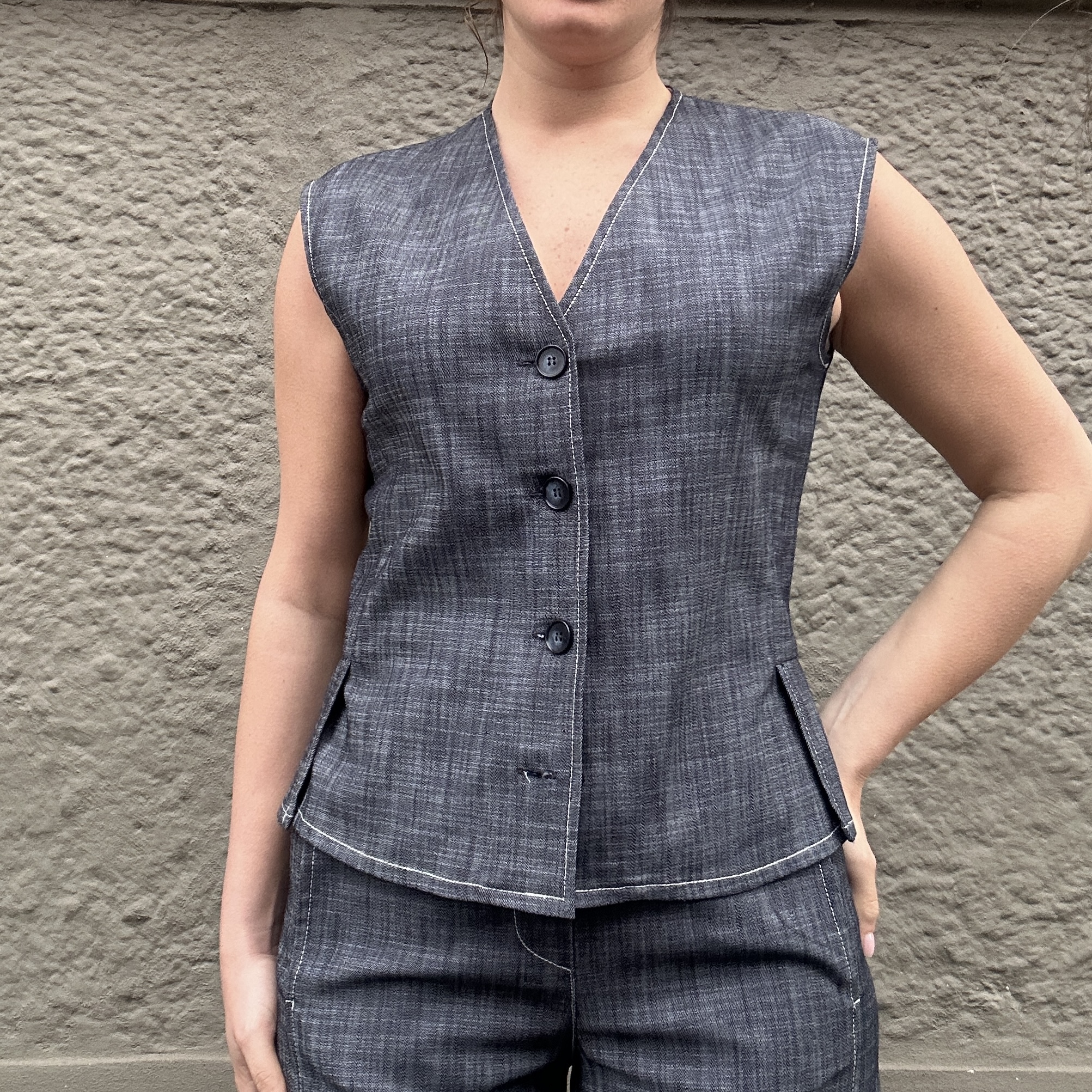 THIS IS IT Gilet blu denim - immagine 5