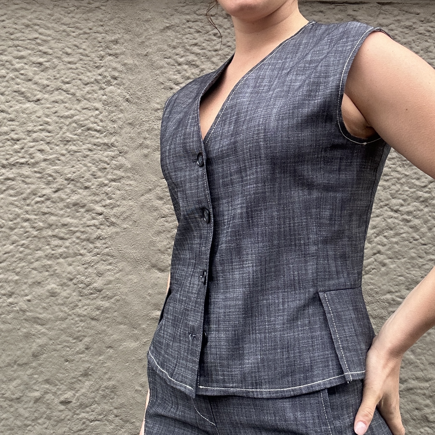 THIS IS IT Gilet blu denim