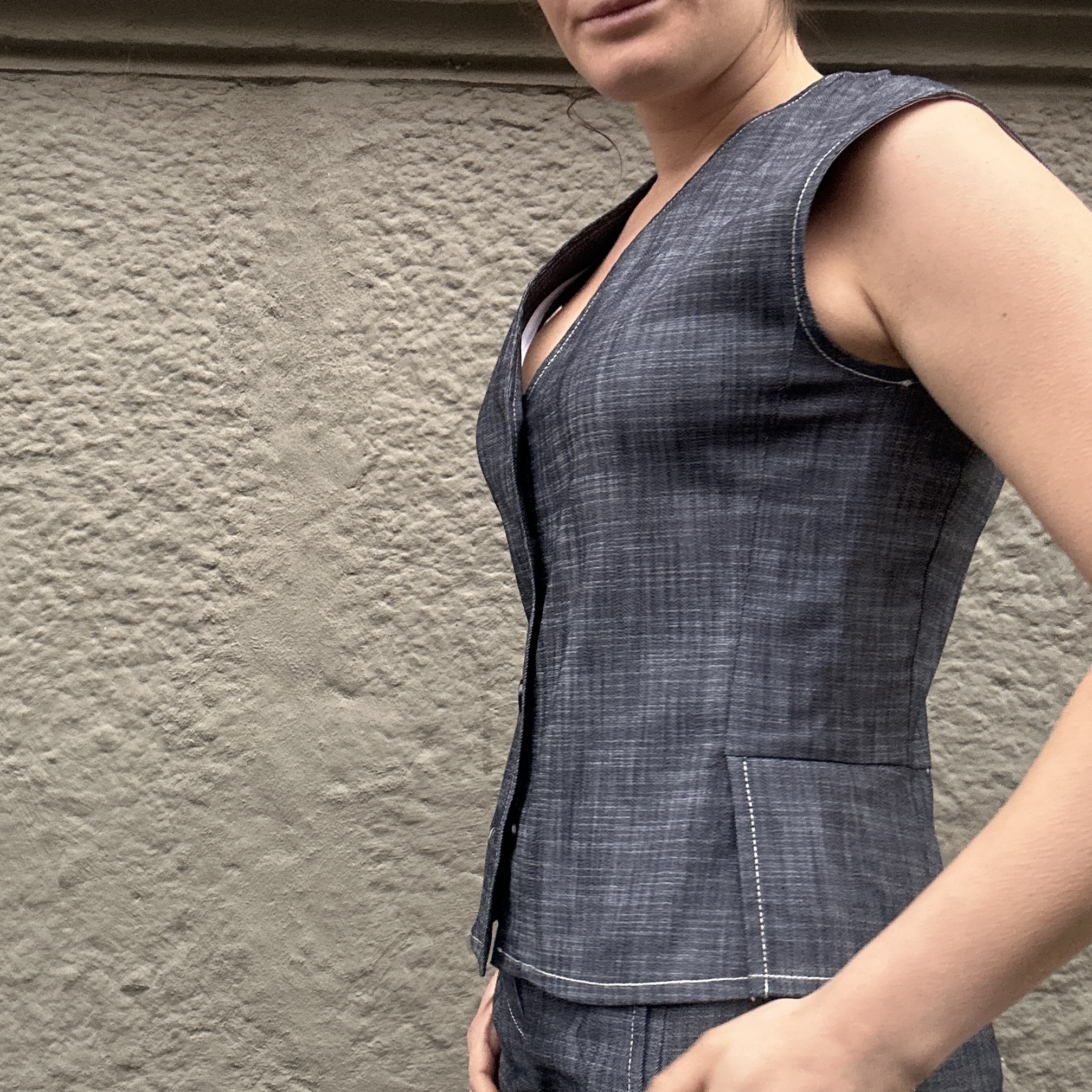 THIS IS IT Gilet blu denim - immagine 4
