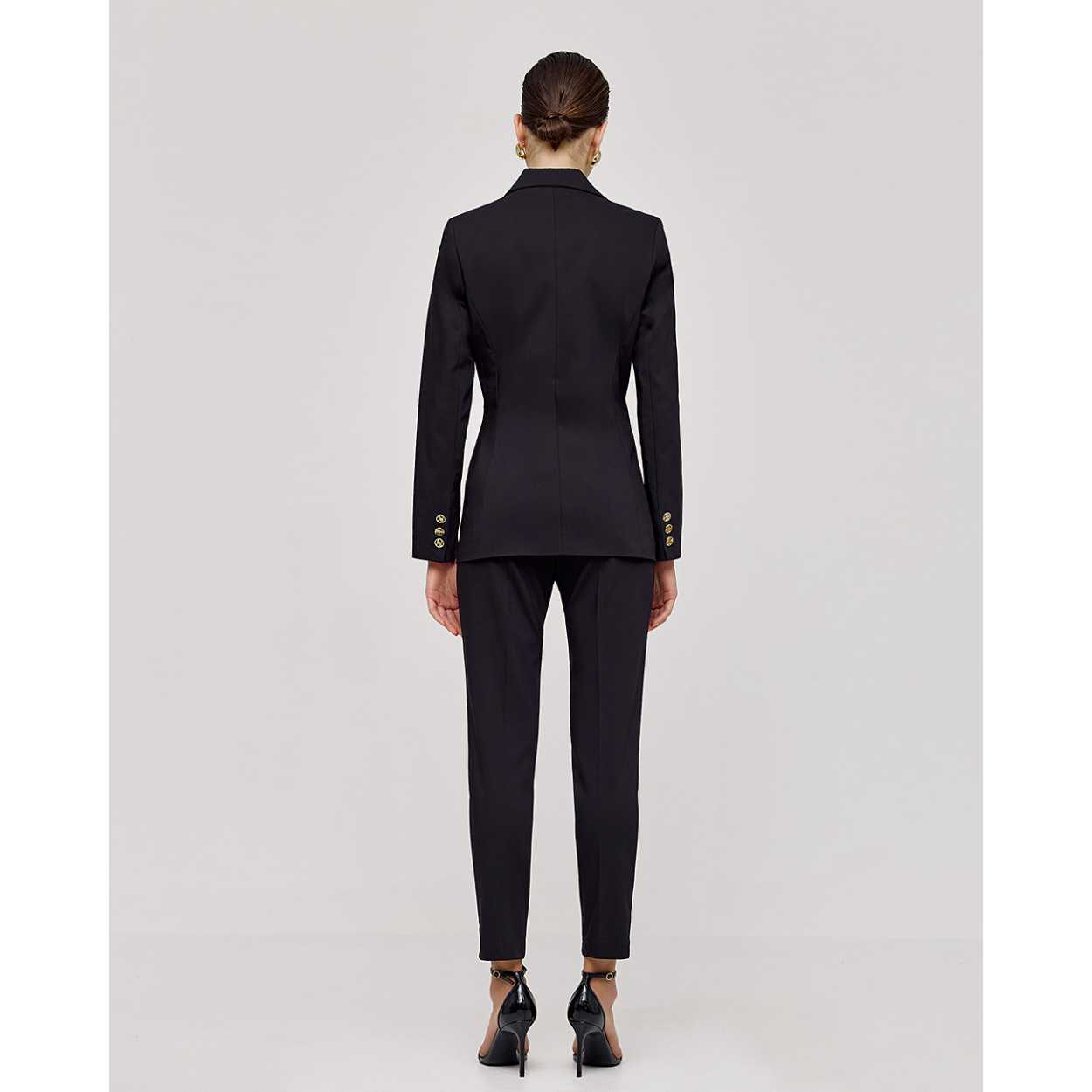 ACCESS pantalone nero bottone logato - immagine 8