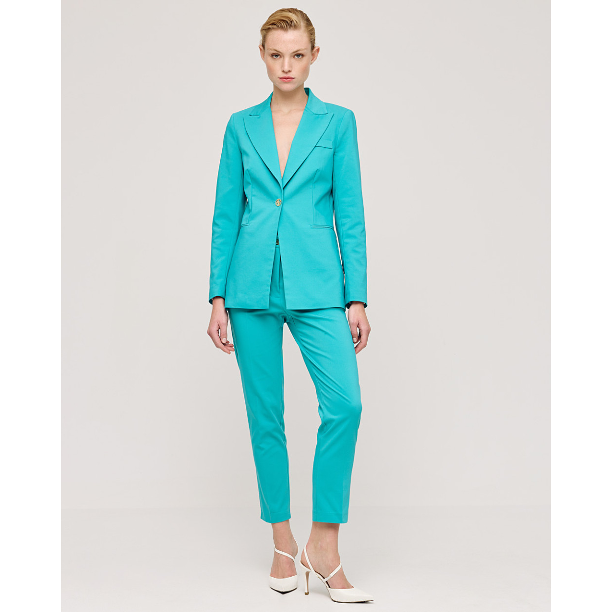 ACCESS blazer verde acqua bottone logato - immagine 6