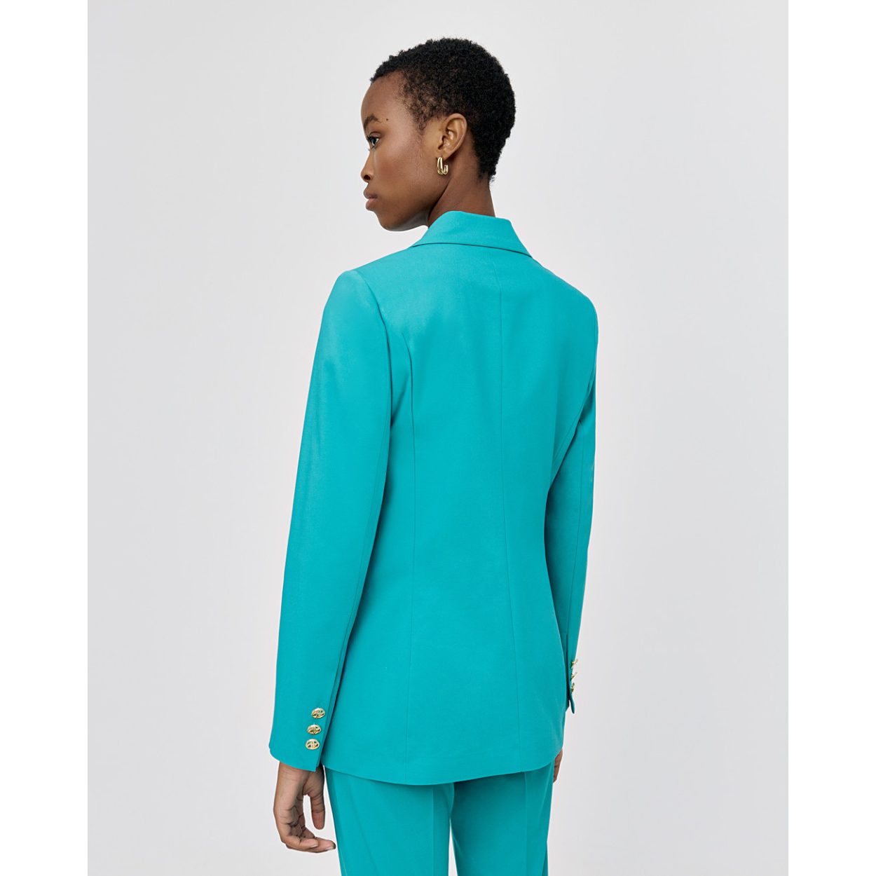ACCESS blazer verde acqua bottone logato - immagine 3