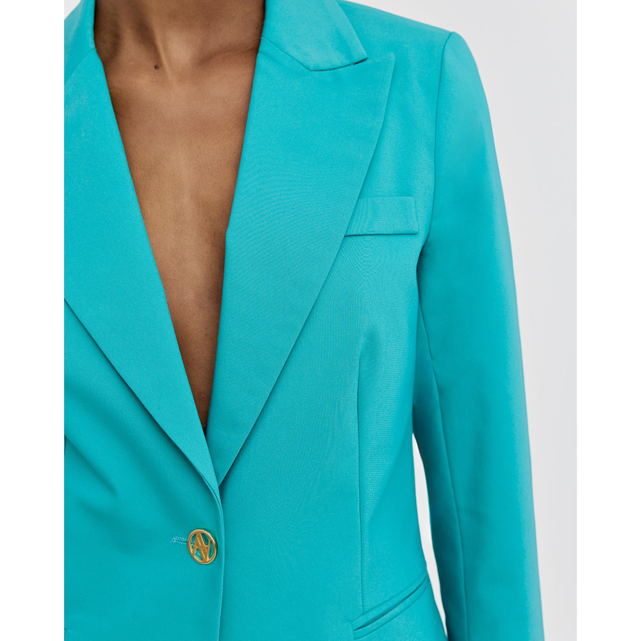 ACCESS blazer verde acqua bottone logato - immagine 4