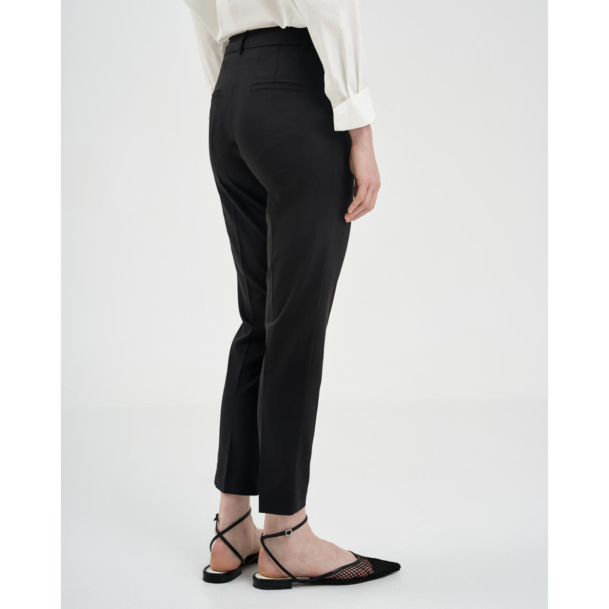 ACCESS pantalone nero bottone logato - immagine 3