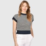 GRAN SASSO Gilet Traforato bianco/blu