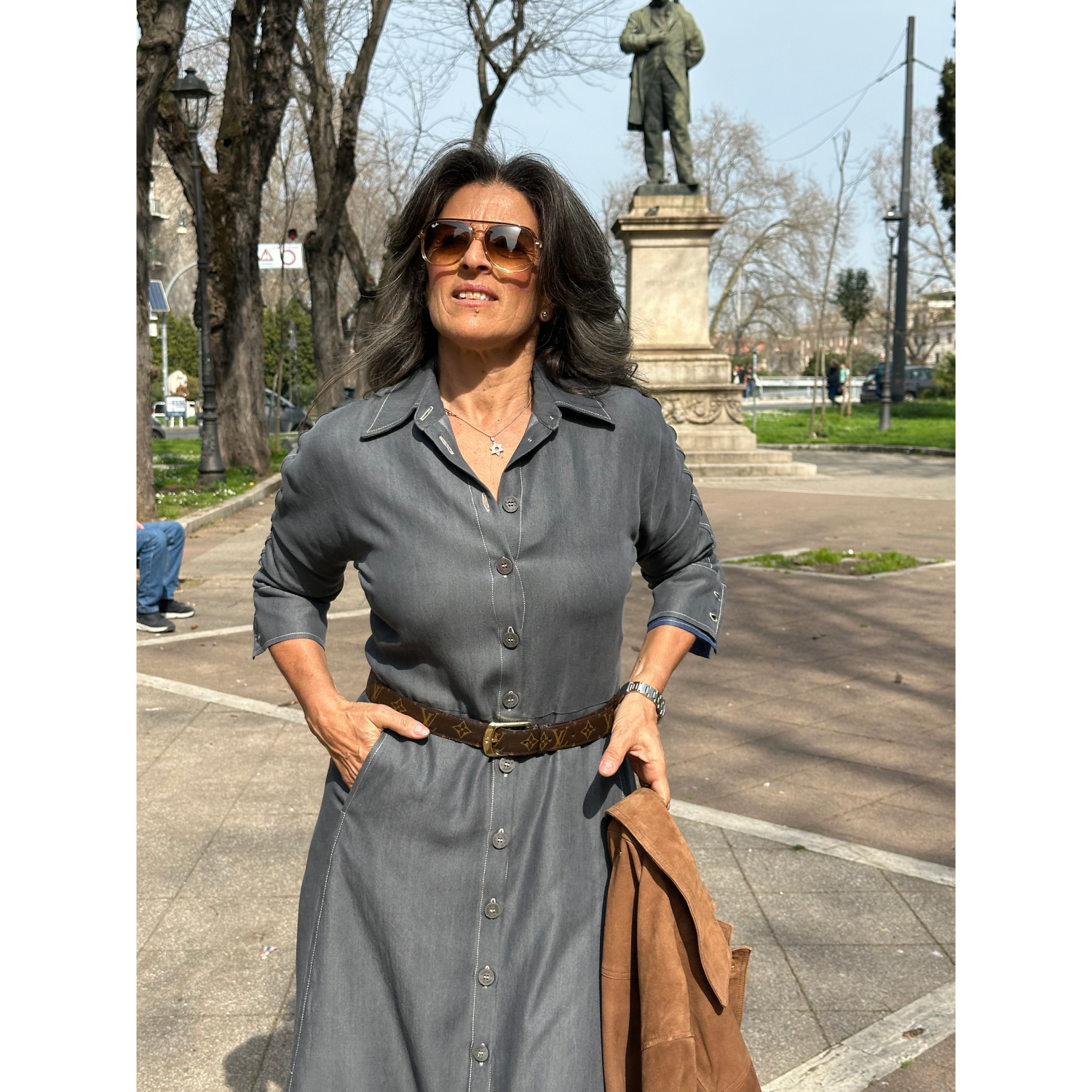 THAT'S IT Abito Chambray creta - immagine 3