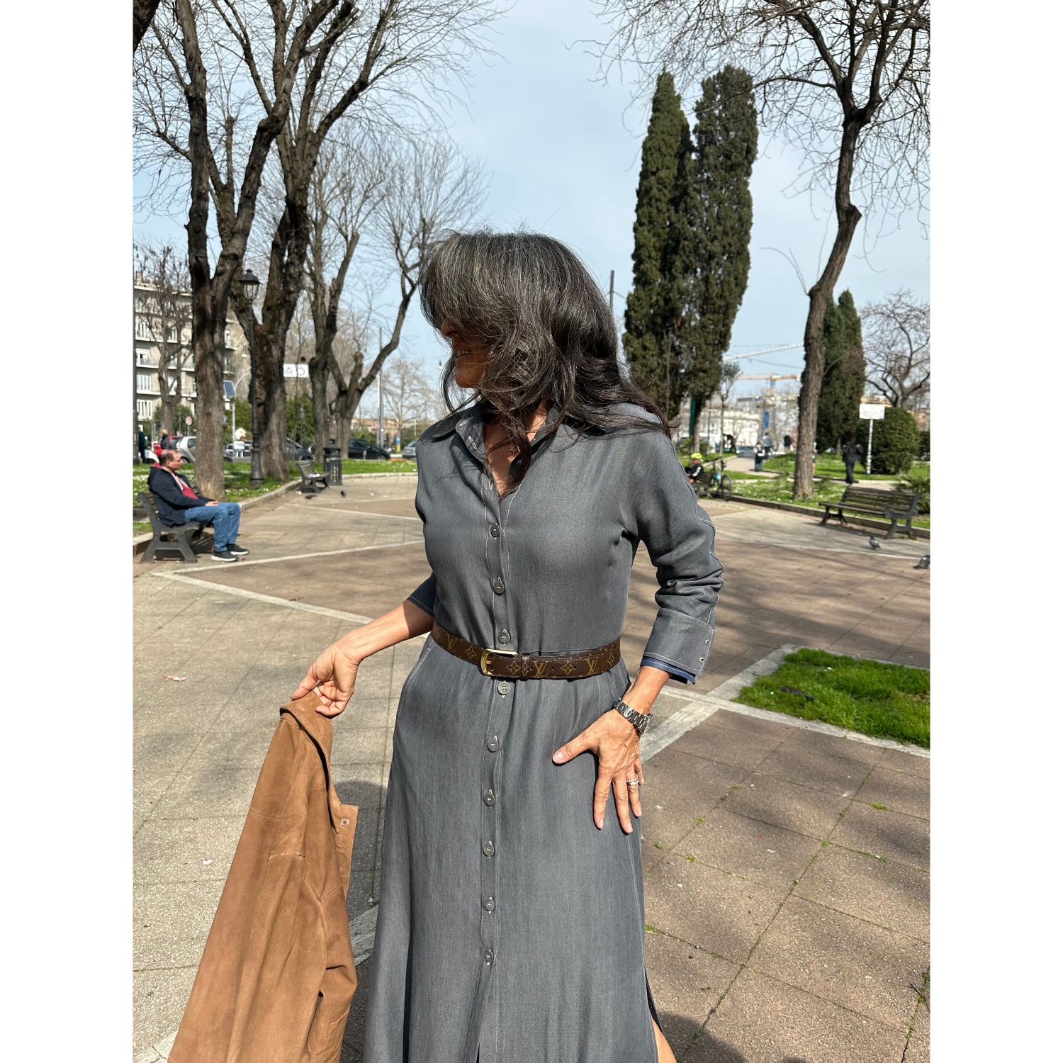 THAT'S IT Abito Chambray creta - immagine 4