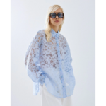 ACCESS Camicia Fiori Devoré azzurro