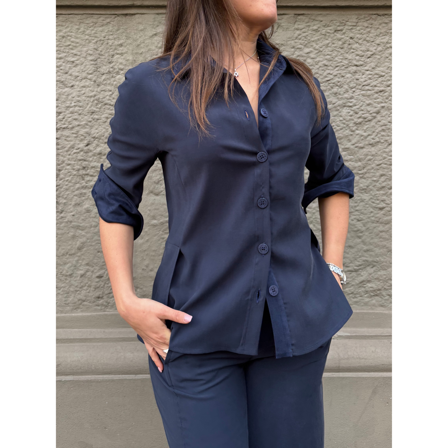 THAT'S IT Camicia Cupro blu
