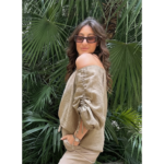 H2O Blusa Manica Arricciata fango