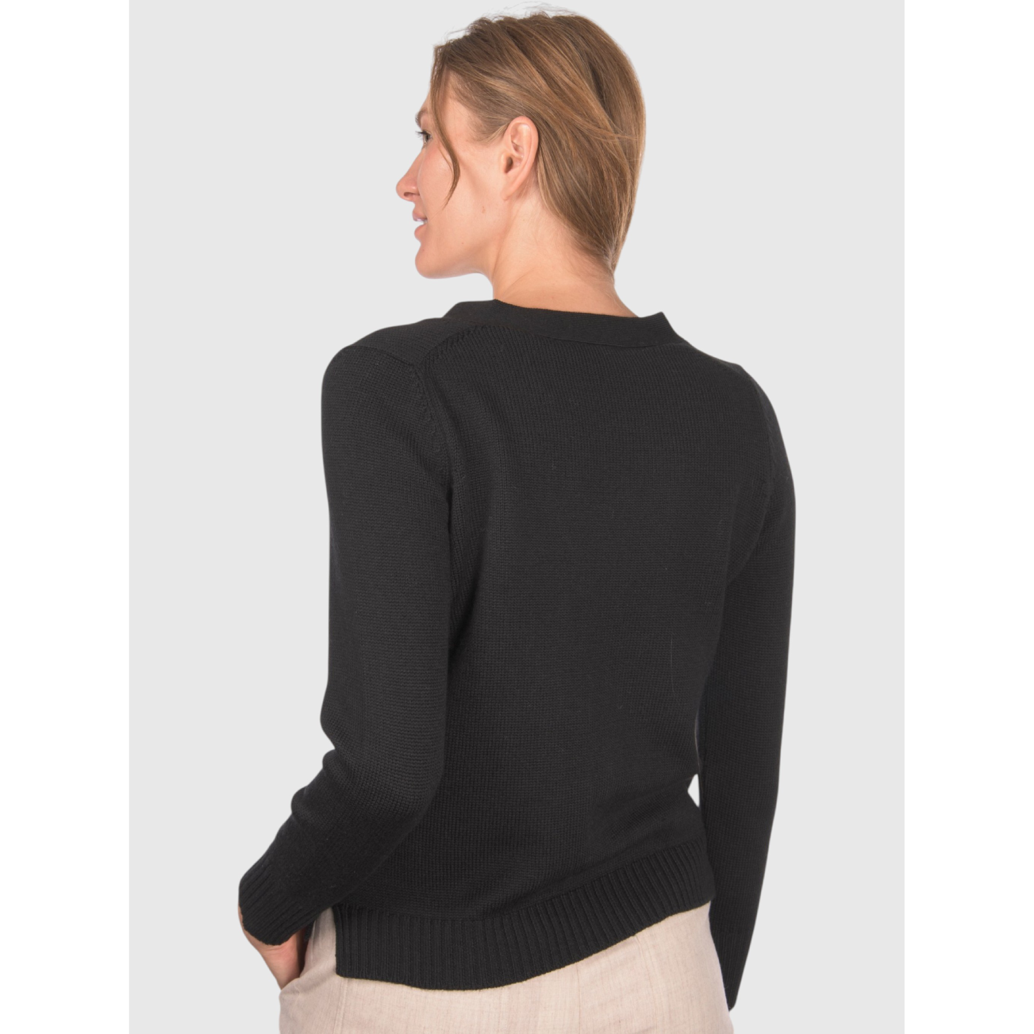 GRAN SASSO Cardigan Merino nero - immagine 4