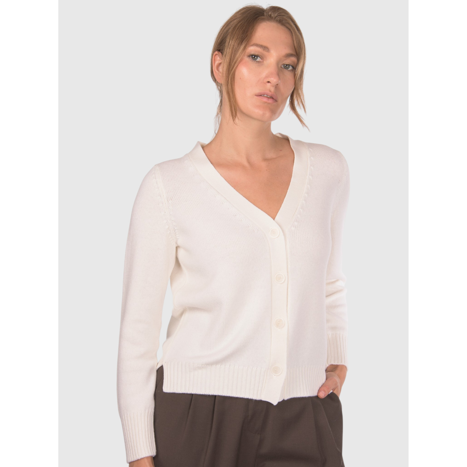 GRAN SASSO Cardigan Merino latte - immagine 3