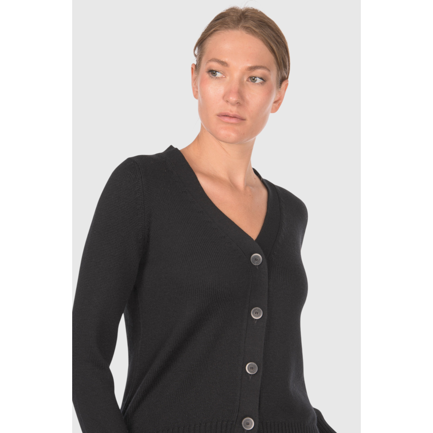 GRAN SASSO Cardigan Merino nero - immagine 2