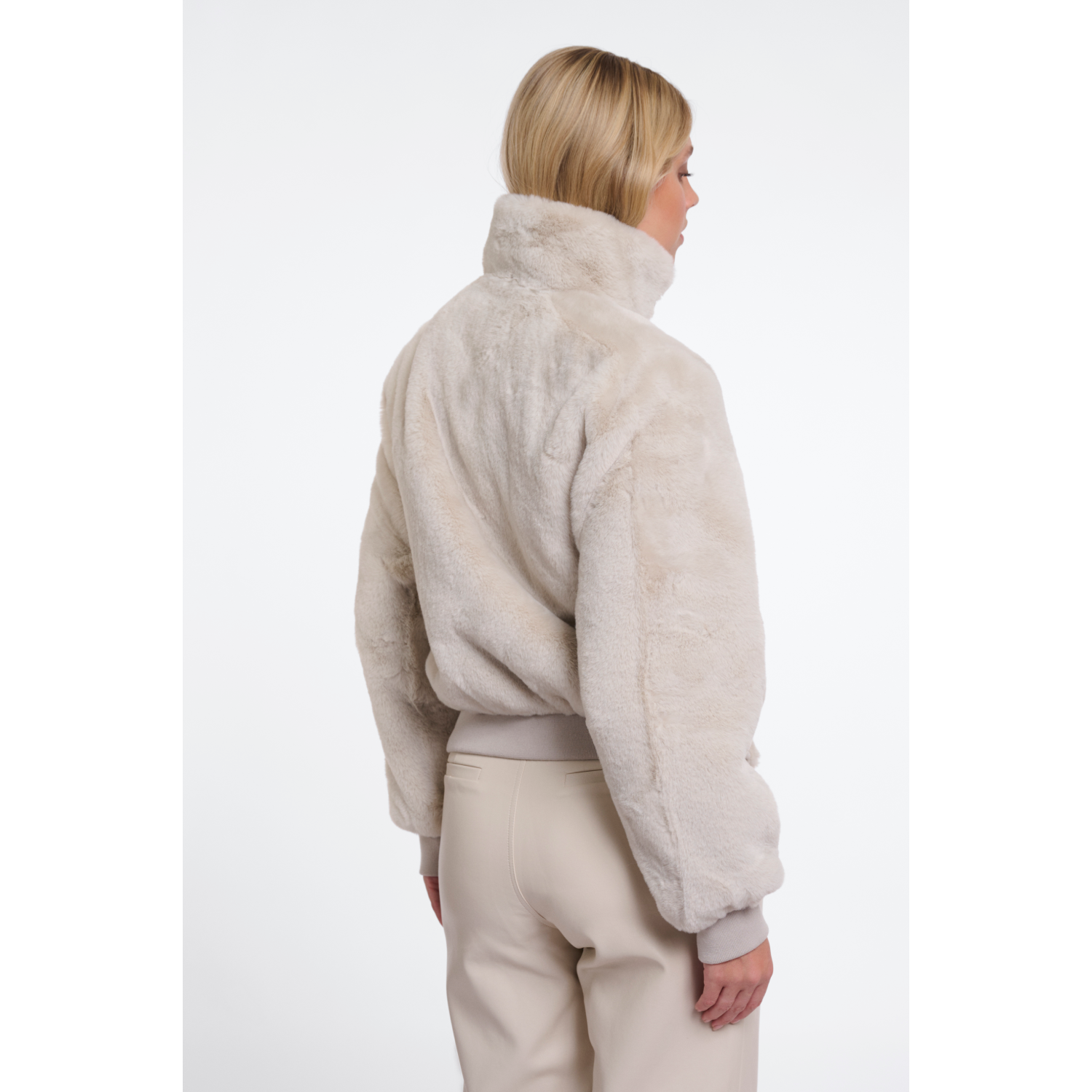 RINO & PELLE Bomber Eco-fur gesso - immagine 3