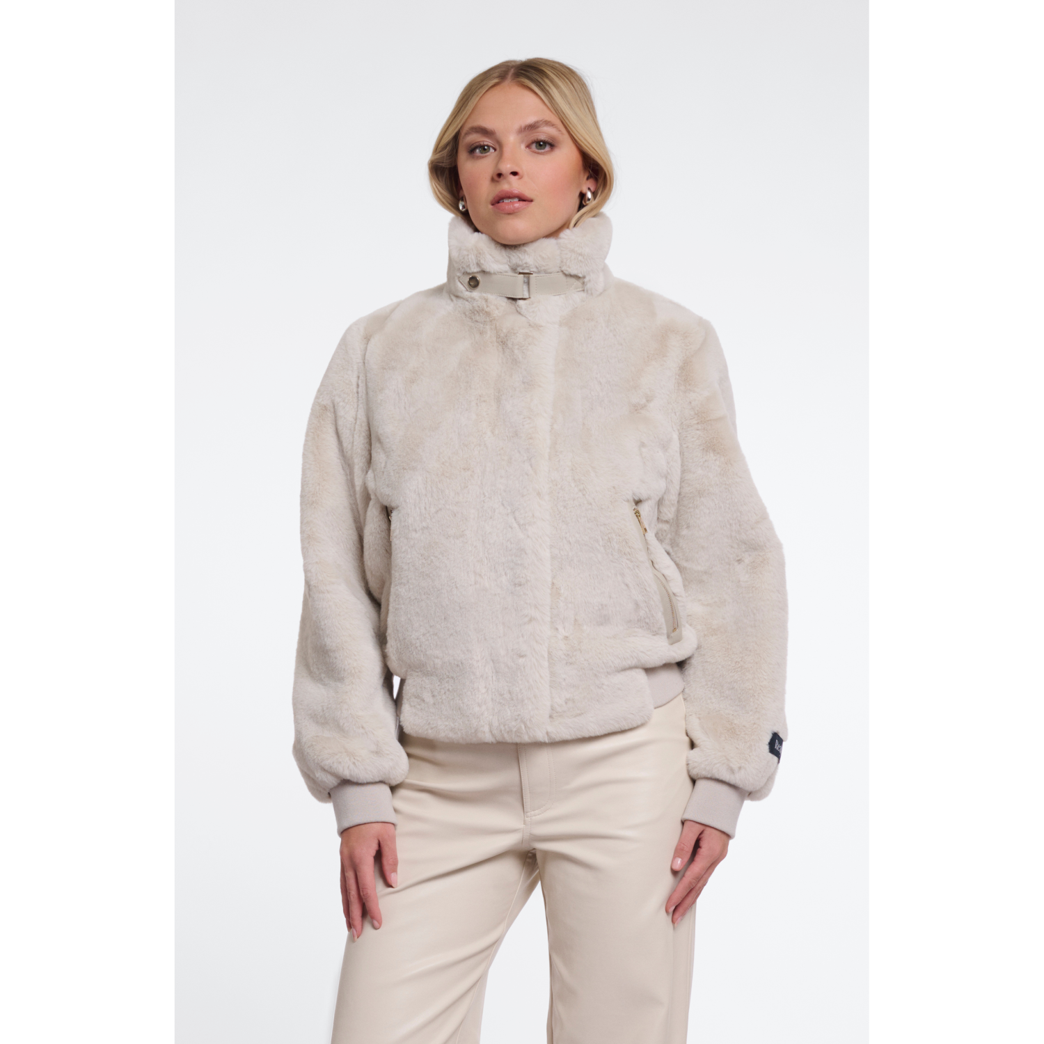 RINO & PELLE Bomber Eco-fur gesso - immagine 4