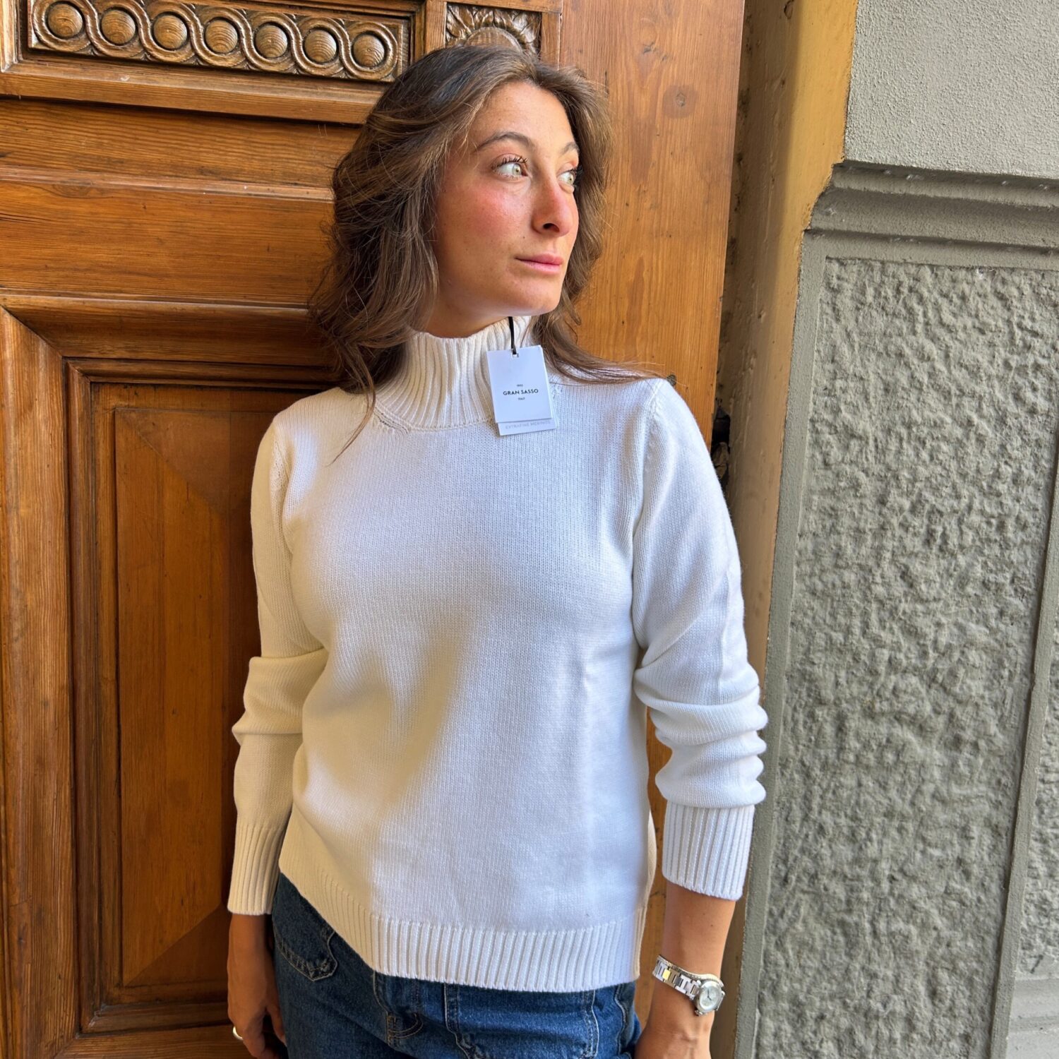 GRAN SASSO Lupetto Merino latte - immagine 4