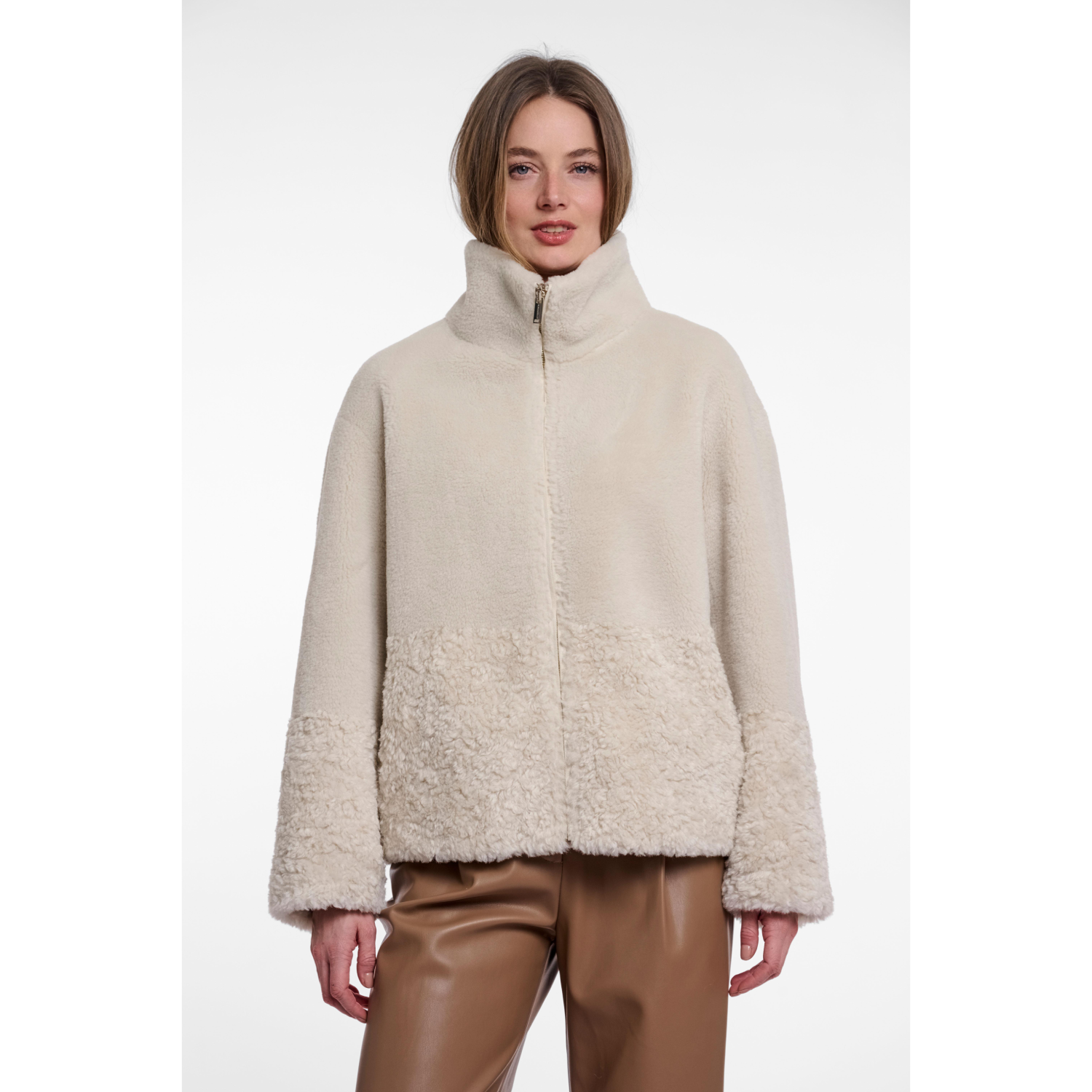 RINO & PELLE Giacca Shearling gesso