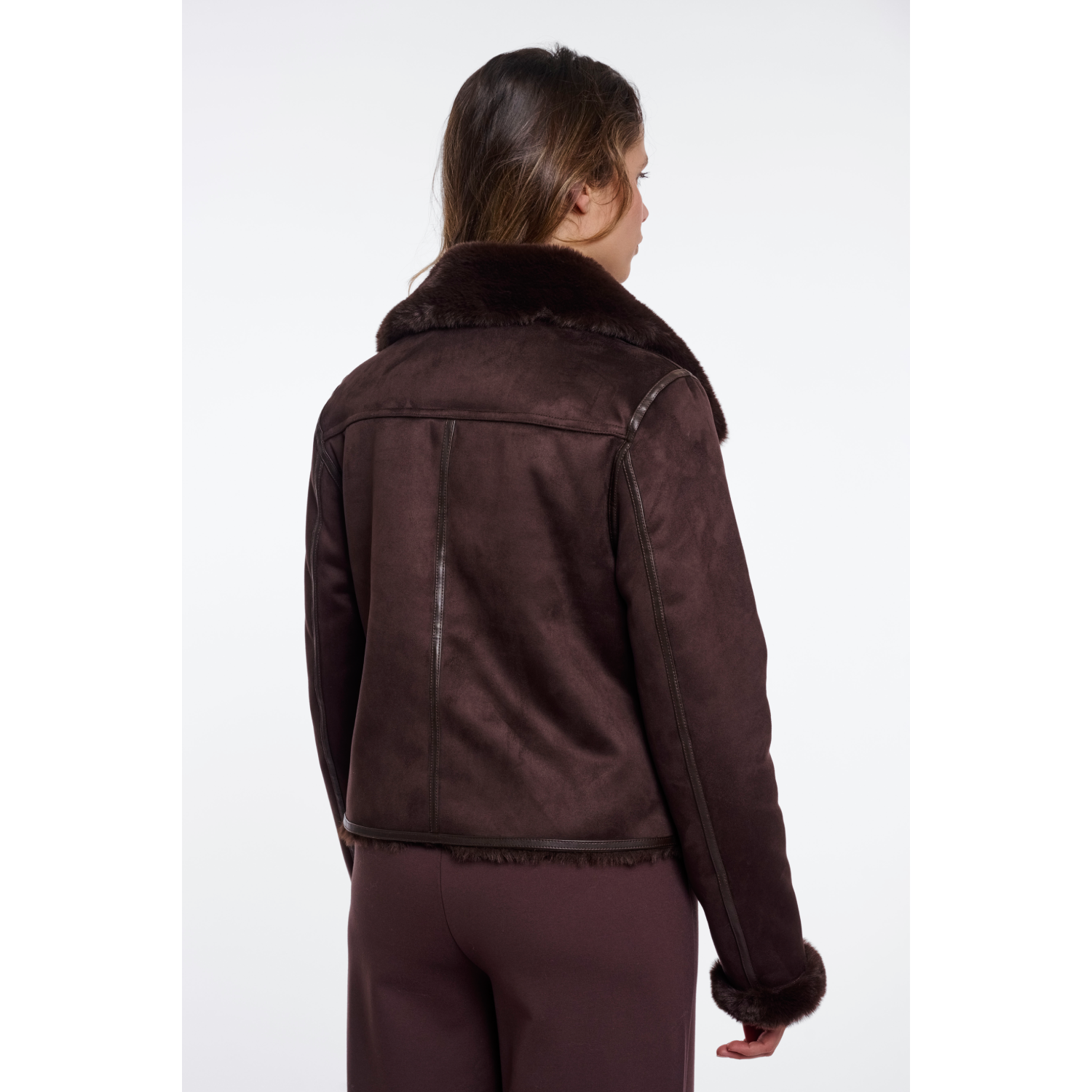 RINO & PELLE Chiodo Eco-fur marrone - immagine 4