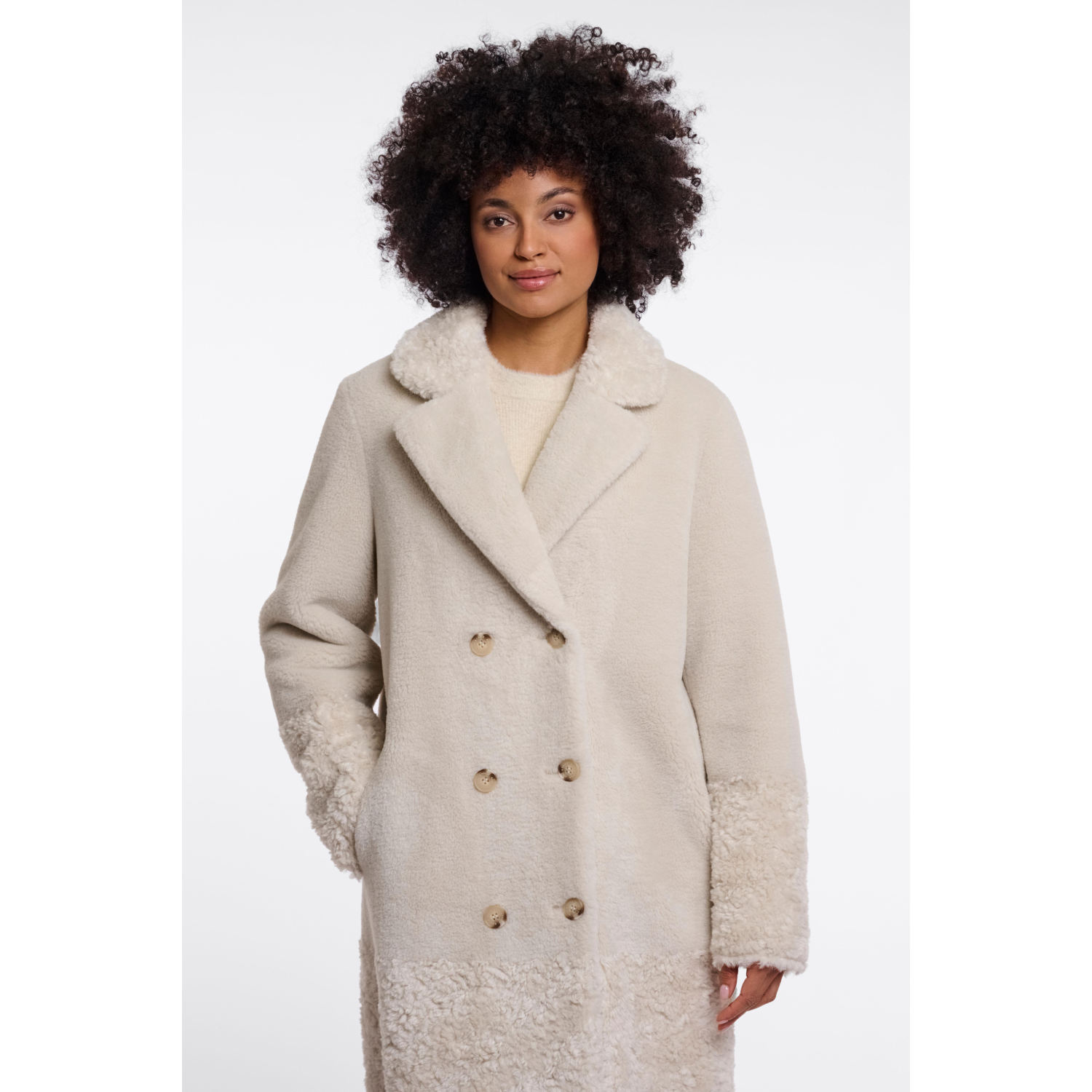 RINO & PELLE Cappotto Shearling gesso - immagine 2