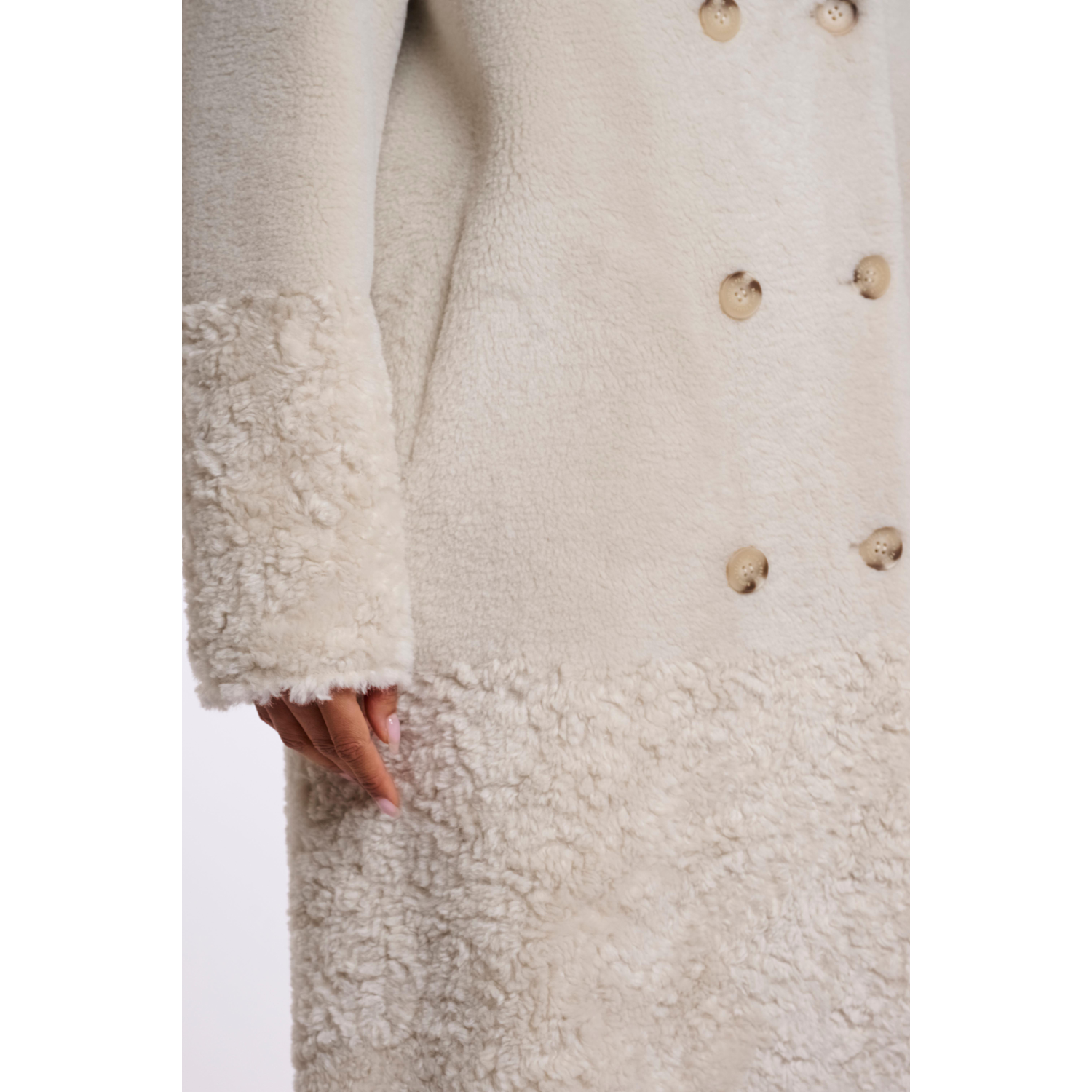 RINO & PELLE Cappotto Shearling gesso - immagine 3